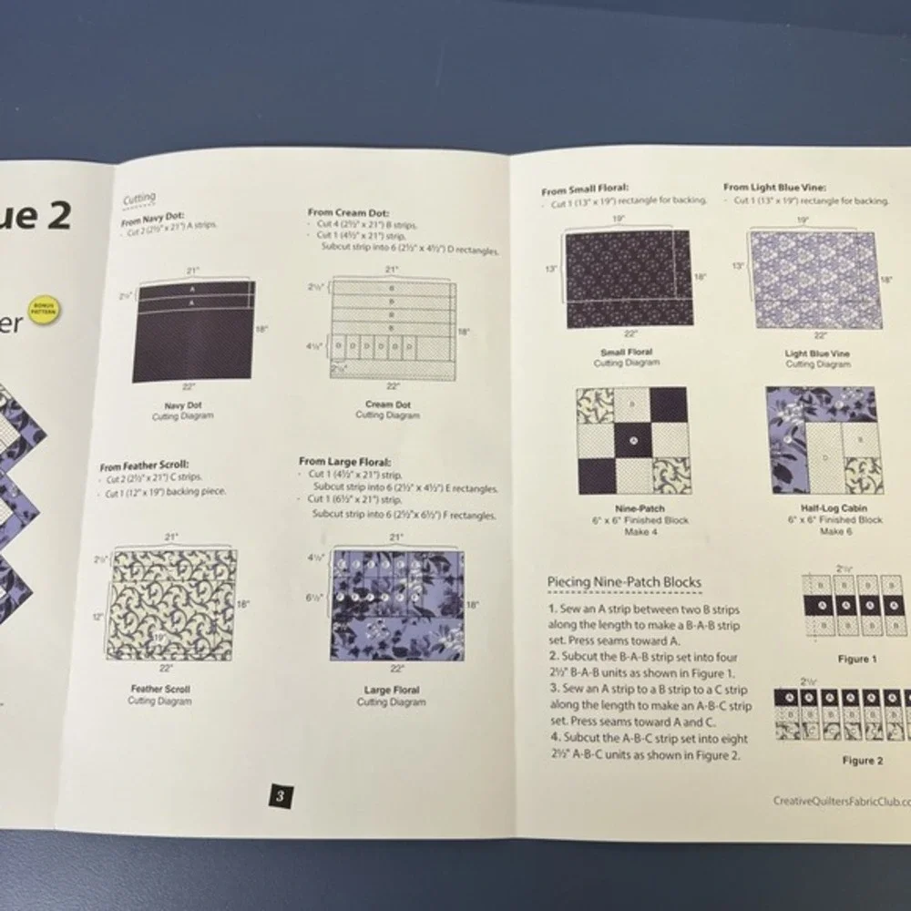 Annie's‎ Creative Quilters Fabric Club Everything Blue 2 Collection Table Runner
